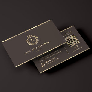 Carte De Visite Agence de marketing créatif de luxe Crest Espresso