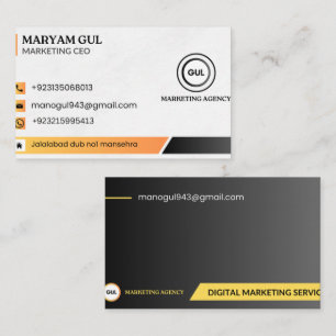 Carte De Visite Agence de marketing numérique moderne professionne