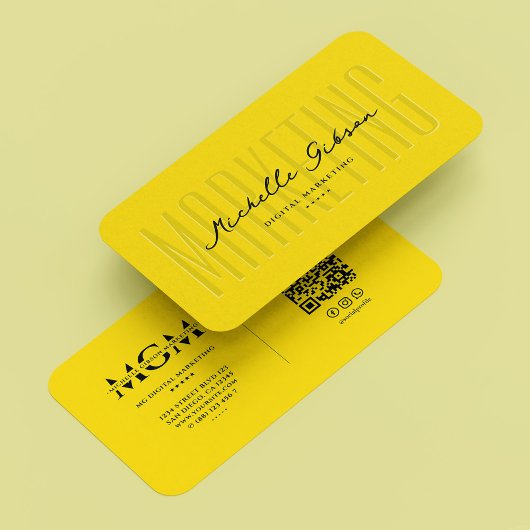 Carte De Visite Agence de marketing numérique Yellow Modern Monogr