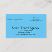 Carte De Visite Agence de planification des voyages (Dos)