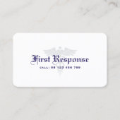 Carte De Visite Agence de première intervention minimale bleu fonc (Devant)