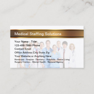 Carte De Visite Agence de recrutement de personnel médical chic