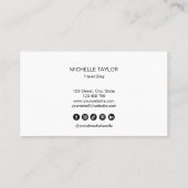 Carte De Visite Agence de Voyage Blog Pink World Map Logo (Dos)