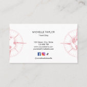 Carte De Visite Agence de Voyage Blog World Map Compass (Dos)