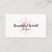 Carte De Visite Agence de Voyage Blog World Map Compass (Devant)