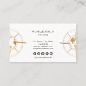 Carte De Visite Agence de Voyage Blog World Map Compass (Dos)