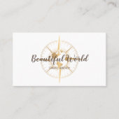 Carte De Visite Agence de Voyage Blog World Map Compass (Devant)