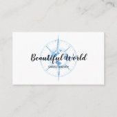 Carte De Visite Agence de Voyage Blog World Map Compass (Devant)