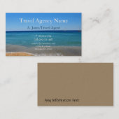 Carte De Visite Agence de voyage, plage et sable (Devant / Derrière)