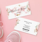 Carte De Visite Agence de Voyage rose Blog Blue World Map