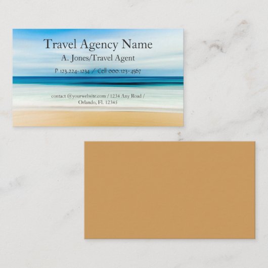 Carte De Visite Agence de voyages (Devant / Derrière)