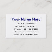 Carte De Visite Agence de voyages (Dos)