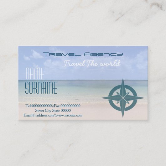 Carte De Visite Agence de voyages, locations de vacances ..... (Devant)