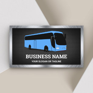 Carte De Visite Agence de voyages pour visites guidées en bus bleu