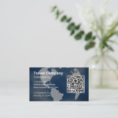 Carte De Visite Agence de voyages professionnelle code QR (Debout devant)