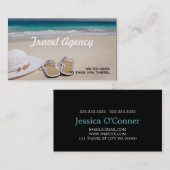 Carte De Visite Agence des agents de voyage de casquette Beach (Devant / Derrière)