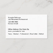 Carte De Visite Agence du travail Services de l'emploi (Dos)