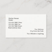 Carte De Visite Agence immobilière classique (Dos)