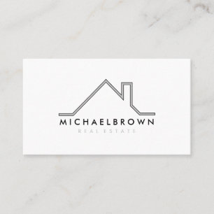 Carte De Visite Agence immobilière logo maison moderne minimaliste