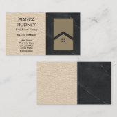 Carte De Visite Agence immobilière | Marbre | Cuir (Devant / Derrière)