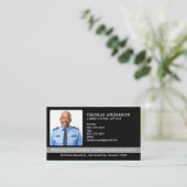 Carte De Visite Agent correctionnel Photo personnalisée Sécurité d (Debout devant)