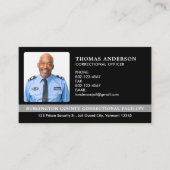 Carte De Visite Agent correctionnel Photo personnalisée Sécurité d (Devant)