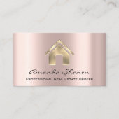 Carte De Visite Agent courtier immobilier professionnel Rose Gold  (Devant)