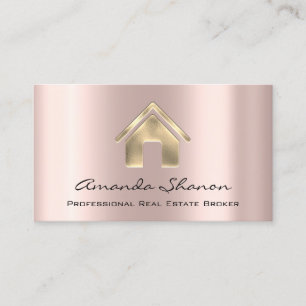 Carte De Visite Agent courtier immobilier professionnel Rose Gold 