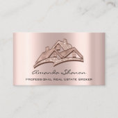 Carte De Visite Agent courtier immobilier professionnel Rose Photo (Devant)