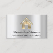 Carte De Visite Agent courtier immobilier professionnel Silver QR (Devant)