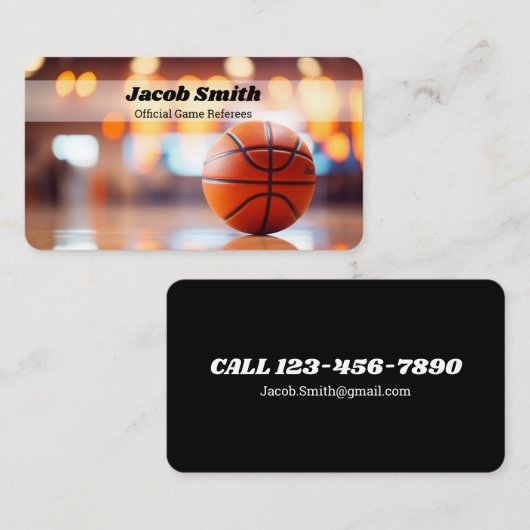 Carte De Visite Agent d'arbitre de basketball (Devant / Derrière)
