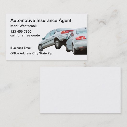 Carte De Visite Agent d'assurance automobile (Devant / Derrière)