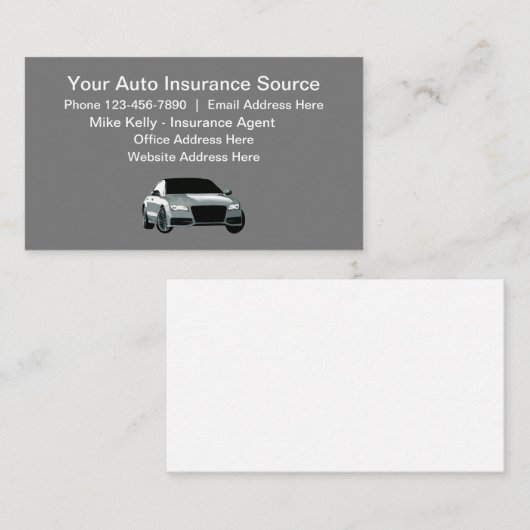 Carte De Visite Agent d'assurance automobile (Devant / Derrière)