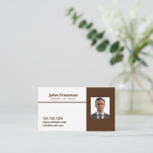 Carte De Visite Agent d'assurance Brown et blanc moderne (Debout devant)
