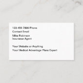 Carte De Visite Agent d'assurance médicale (Dos)
