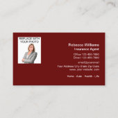 Carte De Visite Agent d'assurance Modèle photo professionnel (Devant)