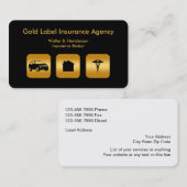 Carte De Visite Agent d'assurance multi-ligne classe (Devant / Derrière)