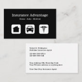 Carte De Visite Agent d'assurance multiligne (Devant / Derrière)
