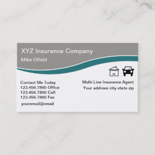 Carte De Visite Agent d'assurance multiligne