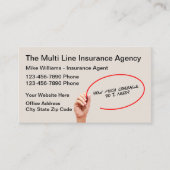 Carte De Visite Agent d'assurance multiligne (Devant)