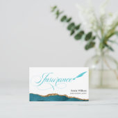 Carte De Visite Agent d'assurance professionnelle Turquoise Agate (Debout devant)