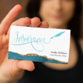 Carte De Visite Agent d'assurance professionnelle Turquoise Agate 