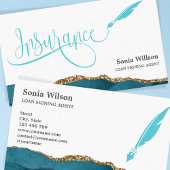 Carte De Visite Agent d'assurance professionnelle Turquoise Agate 