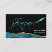 Carte De Visite Agent d'assurance professionnelle Turquoise Agate  (Devant)