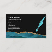 Carte De Visite Agent d'assurance professionnelle Turquoise Agate  (Dos)