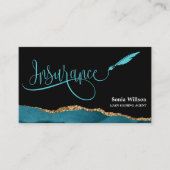 Carte De Visite Agent d'assurance professionnelle Turquoise Agate  (Devant)