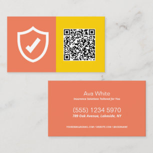 Carte De Visite Agent d'assurance QR personnalisé