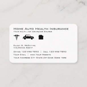Carte De Visite Agent d'assurance santé et auto à domicile