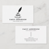 Carte De Visite Agent de chant de prêt de notaire noir et blanc mi (Devant / Derrière)