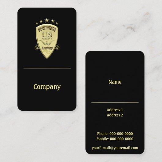 Carte De Visite Agent de chasseur de générosité (Devant / Derrière)